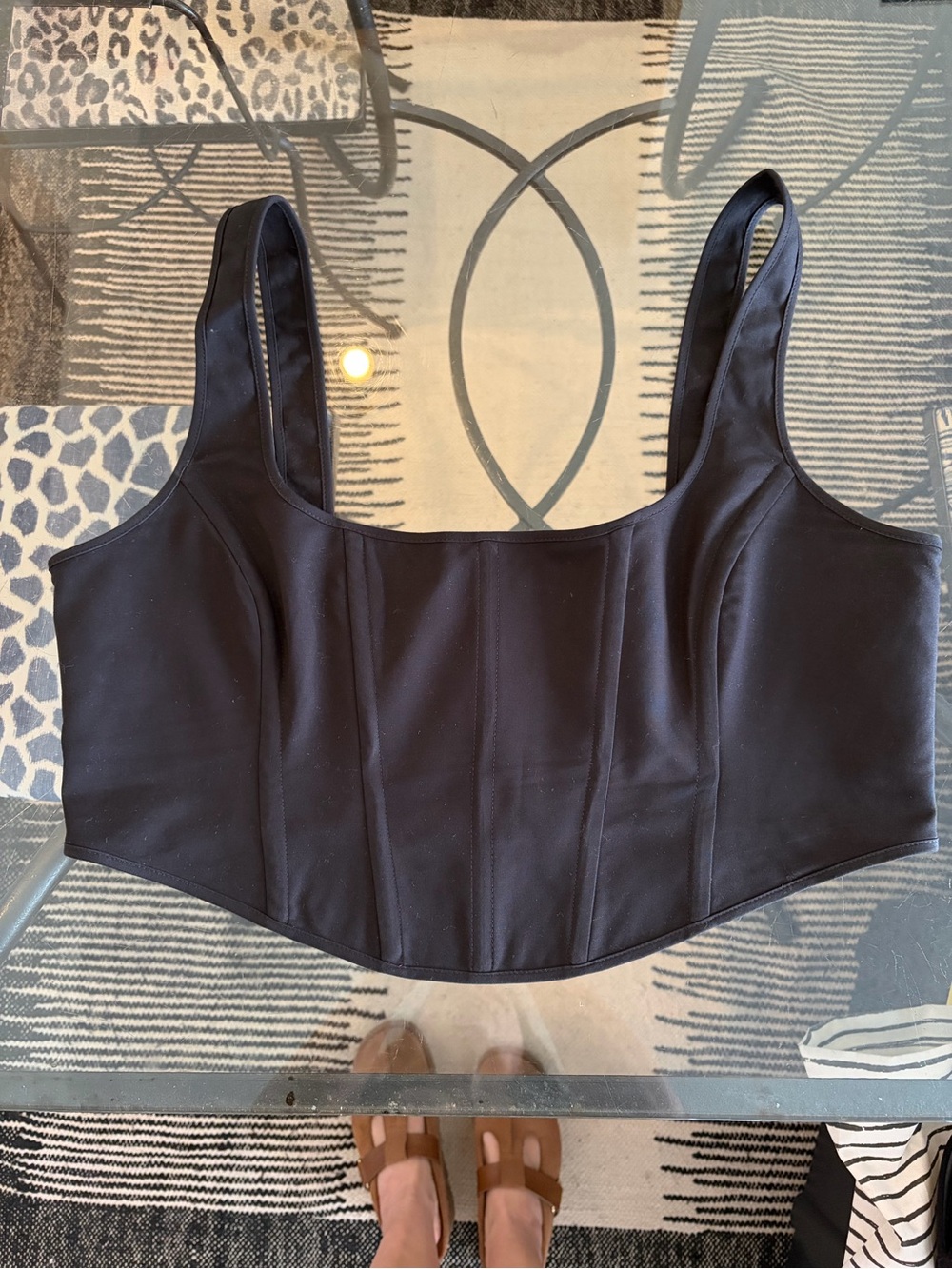 Banana Republic Black Corset-Style Crop Top